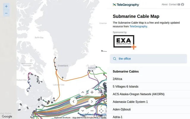 A still from Submarine Cable Map