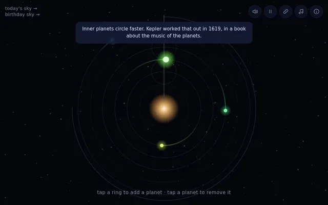 A still from The Singing Orrery: A Musical Solar System