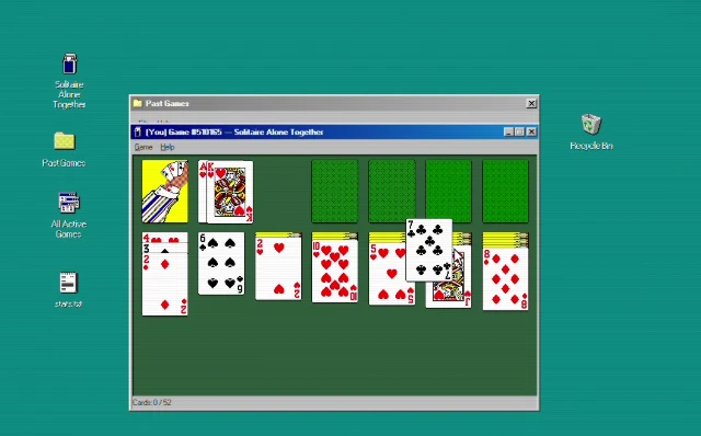 A still from Solitaire Alone Together