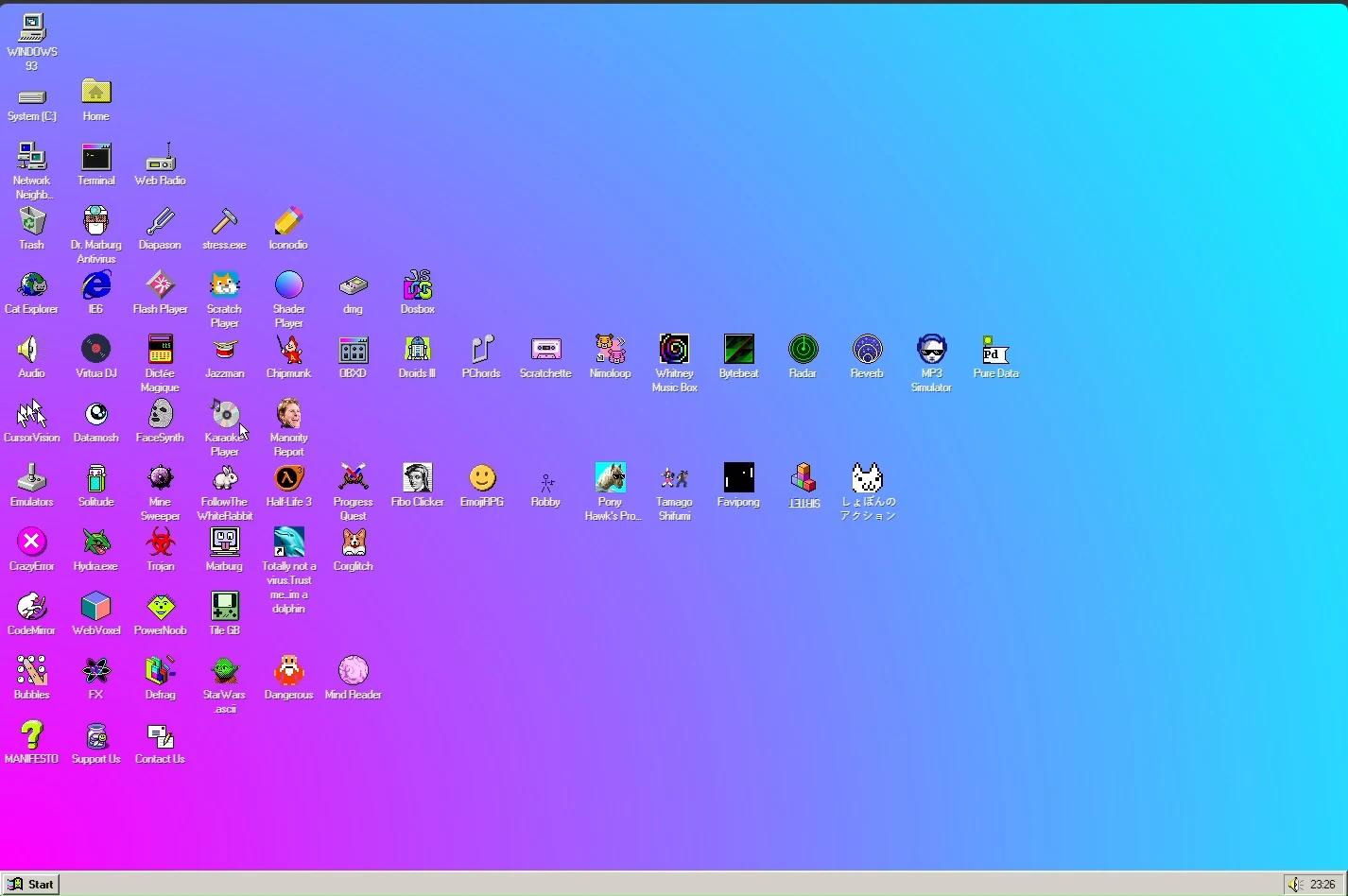 A still from Windows 93